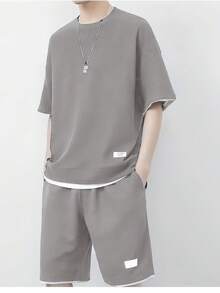 Conjunto Camisas Manga Cómodo Corta Casual Para Hombre 2pz - Gris - Ver 3