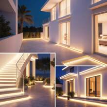 Lumière néon LED USB 5V avec corde lumineuse néon, lumière néon flexible et étanche avec lumière, convient pour l'intérieur et l'extérieur, chambres à coucher, rétroéclairages TV, armoires, etc./Blanc chaud
