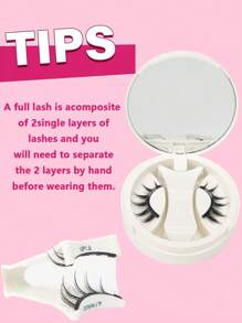 زوج من رموش مغناطيسية بتصميم عيون الأنمي مع أداة تطبيق، طقم رموش مغناطيسية قابلة لإعادة الاستخدام، مقاومة للماء بدون حاجة لصمغ، رموش صناعية طبيعية مناسبة للعيون الحساسة