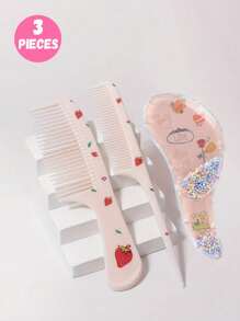 3pcs/2pcs Cartoon Hair Comb Set - Wet And Dry Combing And Styling Brush For All Hair Types, Durable ABS Plastic Handle, Perfect Gift Choice(Purple Unicorn Comb Pattern Random)