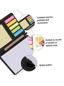2 pièces/Set Cadeau de rentrée scolaire - Carnet en kraft + Notes adhésives colorées + Stylo combiné, Articles de papeterie portables pour bureau et étudiants, Carnet de rendez-vous, Boîte-cadeau de papeterie pratique
