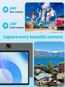Relndoo Tablette Android 13 de 10 pouces 2025 TopS, 3 Go de RAM + 64 Go de ROM, processeur quadricœur A133P à 1,5 GHz, écran tactile HD 1280*800 px, batterie haute capacité de 6000 mAh, Wifi 802.11n 2,4 GHz, double caméra 2 MP + 8 MP, prise en charge de l'extension SD jusqu'à 512 Go, (sans adaptateur)