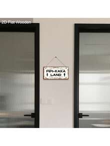 1 件迷人复古厕所木制标志 - “Pipi-Kaka Land”，有趣的浴室标志，可爱的厕所门装饰墙艺术标志，适合家庭浴室装饰，农舍挂牌，用于厕所架 - 彩色 - 查看 4