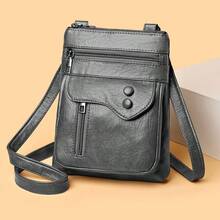 1 Piece Of Minimalist Soft Leather Phone Bag, Small Diagonal Shoulder Bag, Small Shoulder Bag, Mailman Bag, Phone Bag, Multiple Pockets, Versatile, Suitable For School, Work, Commuting, Daily Necessities, And Travel - Multicolor - View 17
