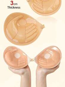 Adhesive Bra 3CM Thickness, Small Chest Backless Strapless Dress Invisible Bra, Reusable Breast Augmentation Bra,