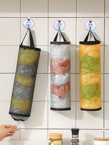 1 Peça Suporte Organizador de Sacolas de Lixo de Cozinha de Cor Aleatória, Armazenamento Retrátil Pendurado, Suporte de Saco de Lixo Dobrável e Portátil, Saco Plástico, Capa de Sapato, Reutilizável e Economizador de Espaço, Organizador de Grade Transparente para Banheiro, Quarto, Cozinha, Entrada