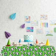 1Pc, Green Soccer Party Tablecloth Soccer Theme Birthday Table Cover Decoration Soccer Party Supplies Favor Green Football Tablecloth Table Decoration Bachelor Sports Game Party