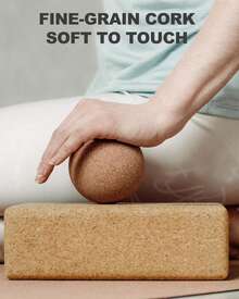 Trideer Cork Yoga Blocks, 2 Pack Natural Cork Blocks, High Density With Non Slip Surface, Accessories And Yoga, Pilates, Stretching - 1 - View 4