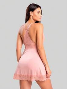 Women Nightgowns & Sleepshirts - 乾枯玫瑰色 - 查看 2