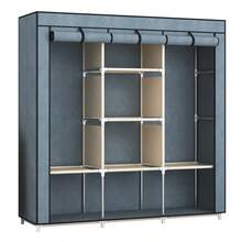 Foldable Wardrobe Closet Organizer Large Cabinet - Grey - View 2