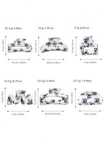 1pc Square Clamp Cartoon Cow Hair Clip, Hollow Hair Claw For Ponytail Fashion Hair Accessories Animal Claw Clips
