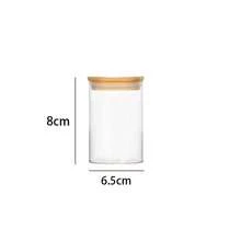 1 peça/1 conjunto com 12 potes de vidro para armazenamento com tampas herméticas de bambu, recipientes portáteis transparentes para alimentos para chá, grãos de café, açúcar, doces, biscoitos, especiarias e utensílios de cozinha - Claro - Ver 13