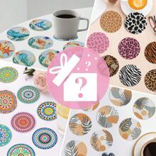 1/2 Set 6-10 Stück DIY Diamant Malerei Untersetzer Mystery Box - Zufällige Muster mit speziell geformten Edelsteinen, einschließlich Tiere, Blumen, Landschaften, Cartoons, Feiertags-Themen - handgemachte Getränkeuntersetzer für Zuhause, Küche oder als Geschenk
