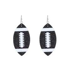 1 Pair Women's Fashion Football-Shaped PU Leather Dangle Earrings, Suitable For Sports Celebration And American Football Matches