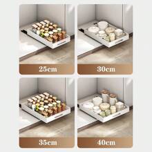 Cajón organizador extraíble para gabinetes de cocina, estantes extraíbles de acero al carbono resistentes, fijados con adhesivo, estante extraíble para gabinetes de cocina y baño