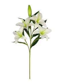 1pc 5-Headed Artificial Lily Flower With Stems, Home Living Room Decor, 4 Flowers 1 Bud, Silk Flower, Wedding Decoration Fake Flower Home Decor Back To School School Supplies