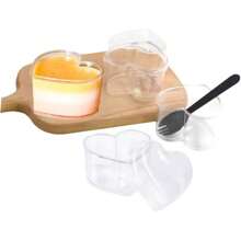 30/20/10/5/1 Set Heart-Shaped Mousse Cups With Lids, Transparent High-Quality Appearance, Suitable For Desserts, Cakes, Crystal Mud And Slime Packaging, More Convenient!