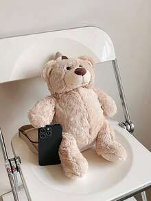 Fashionable And Cute Plush Bear Funny Backpack, Cute Cartoon Backpack, Plush Zipper Backpack, The Best Backpack For Going Out And Taking Photos