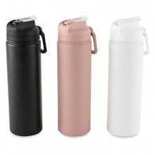 Mainstays 24 Oz Stainless Steel Sip Water Bottle, White - 2 - View 4