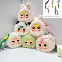 Llavero con colgante de muñeca de resina linda, regalo de cumpleaños/festividad (cadena/cuerda colgante de color aleatorio)