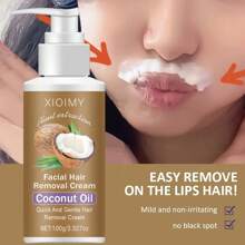 Xioimy XIOIMY 100g Coconut Depilatory Cream, Painless & Non-Irritating Hair Removal, Fast Depilation, No Black Spots, Suitable For Body, Legs, Armpits And Private Areas, Summer Depilation, Depilatory Cream, Body Hair Removal