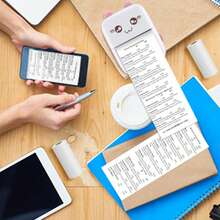 10 Rolls Premium White Non-Sticky Printer Paper For Mini Printers – Anti-Jam, High-Resolution Inkjet Compatibility Portable Printer Mini Printer Instant Camera Bulk Pack For Home/Office/Travel Use - White - View 6