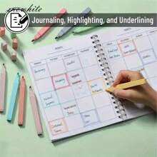 12PCS Square Highlighters, Exquisitely Engraved Highlighters, Impermeable And Fade-Resistant, Suitable For Diaries, Note-Taking And Study Organization, Durable Plastic Design, Smooth Application, Ideal For School, Office And Diary Use - School And Office Supplies, Soft Chisel Tip Highlighters - Pastel Aesthetic, No Bleed, Assorted Colors,