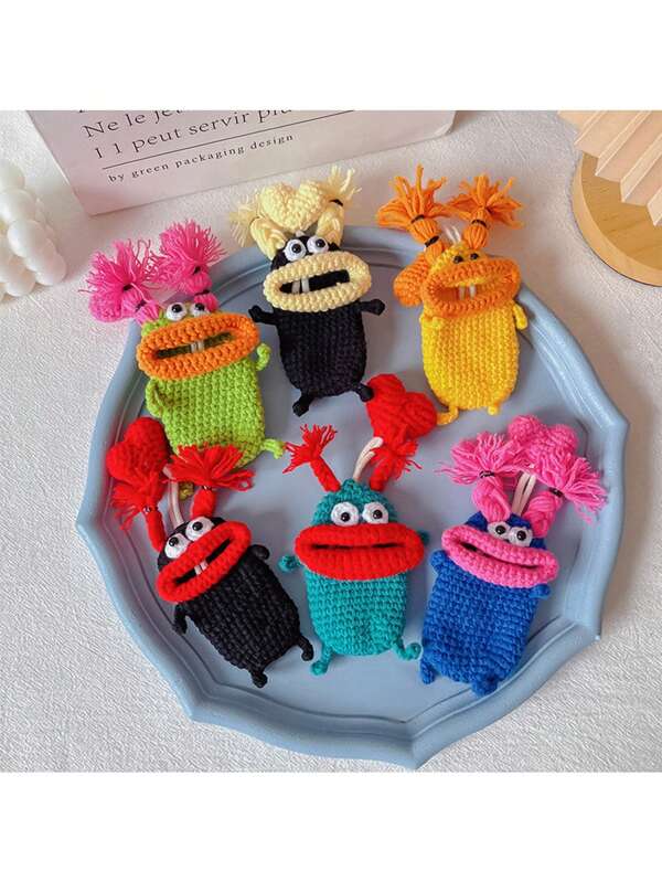 1pc Cute Knitted Car Key Cover - Cartoon Electric Scooter Key Case Protector, Automotive Accessories For Women (Hot )