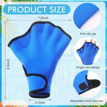 Water Aerobics Set For Aquatic Exercise 1 Pair Neoprene Swimming Glove 2 Pcs Foam Aquatic Dumbbells Water Weights Equipment Pool Resistance Fitness Equipment For Training Workouts - Blue - View 8