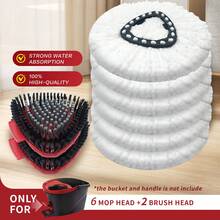 HOME TIMES Microfiber Scrub Brush And Mop Head Replacement - Compatible With O Cedar EasyWring 1-Tank System, Durable Hard Bristle For Bathroom, Kitchen, Tub, And Tile Cleaning, Bathroom Cleaning Accessories | Durable Cleaning Tool, Mop Head - 白色 - 查看 1