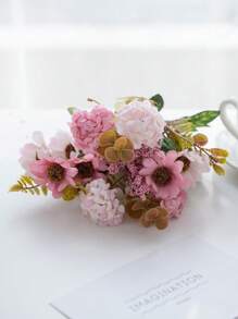 1/3 pièces Fleurs artificielles Bouquet d'Hortensia en soie Chrysanthème bulbeux Décoration de mariage de la Saint-Valentin Matériel de décoration de couronne DIY, Accessoires de décoration de fleurs pour le poignet de la mariée, Décoration de voiture de mariage, Décoration d'arche de linteau, Maison, Salle à manger, Chambre à coucher, Décoration de vase, Matériel de décoration de fête d'anniversaire, Cadeaux du Nouvel An, Décoration d'automne