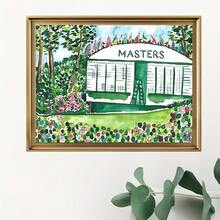 Vibrant PGA Championship Style Canvas Wall Art - Frameless Landscape Painting With Golf Course Greens And Flag Elements - Ideal For Home, Office, Living Room Or Bedroom Decor - Perfect Gift For Golf Enthusiasts - Multicolor - View 7