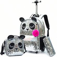 Set de 3 piezas Carrito de cuentas, Mochila con carrito multifuncional, de moda y conveniente, con ruedas, adecuado para niñas. - Tirador con cuentas para mujer - Ver 13