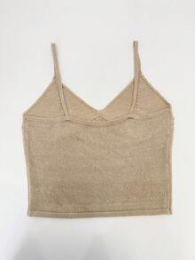 MejorY2K 女士性感亮片针织露背V领闪亮吊带背心，适合夏季休闲外出、度假、派对、夜店、音乐节等场合。