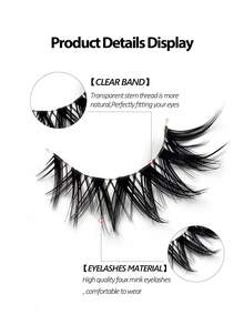 Asiteo 5 Pairs Manga Lashes,Natural Eye Tail Elongation Fluffy And Crossed Style,With Clear Band Reusable Extension Makeup False Lashes - Spiky Manga Lashes - View 4