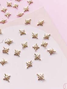 30 Stücke Legierungsmaterial kleine Größe Stern Design Nagelkunst Dekoration, Punkt Kunstperle Stil, japanischer Y2K Stil, minimalistisches DIY, Nägel Produkte, Nägel Zubehör