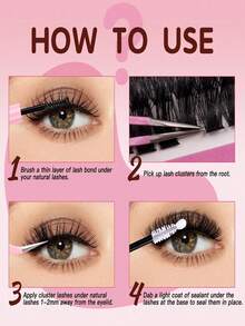 Ouye3 640 DIY D-Curler 睫毛书，超级卷翘睫毛延长，适合初学者多种风格眼妆，自然、簇状、蓬松、浓密、混合风格，自粘，可重复使用