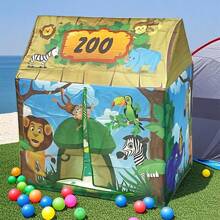 Tienda de campaña Casa del bosque, Carpa portátil para niños con bolsa de almacenamiento, Tienda de campaña temática de Casa de juegos para niños, Adecuado para niños y niñas como regalo de juguete pequeño de Casa de juegos, Ideal para cumpleaños, vacaciones (Tienda temática de Bosque verde)