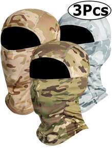 3 pièces Cagoule de ski motif camouflage, masque de ski pour hommes et femmes. Masque <<Shiesty» protecteur UV pour usage militaire, tactique, cyclisme, chasse et snowboard