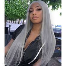 180% Density Grey Color Straight Wig 13x4 Transparent Lace Front Wigs Grey Bone Straight Human Hair Wigs Gray Brazilian Straight Hair Pre Plucked - Grey - View 34