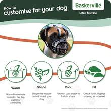 BASKERVILLE ULTRA MUZZLE - Patented Humane Design, Breathable, Dog Can Pant And Drink, Adjustable, Padded, Dog Training Muzzle For Large Dogs, Prevents Biting, Wildlife Scavenging (Size 5, Black) - 4 - View 6