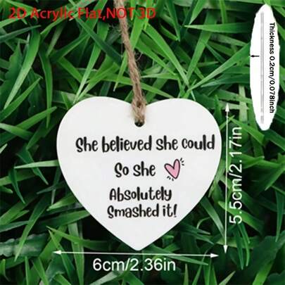 1pc "Well Done" Gift, Gift For Your Pride, Congratulations, She Believes In Herself Room Decor, Bedroom Decor, Home Decor, Wall Decor