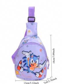 Bolsa con impresión de dibujos animados para niños, de diseño de moda y plateado, de construcción ligera y resistente, de gran capacidad, con un diseño dulce y lindo, ideal como regalo de vacaciones, cumpleaños, Navidad, para viajes, deportes al aire libre, para organizar tus esenciales con estilo.