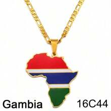 1 件 3.8 厘米嘻哈非洲地图吊坠项链首饰