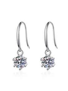 A Pair Of Girls European And American Simple Temperament Versatile Zirconia Earrings Six-Claw Earrings