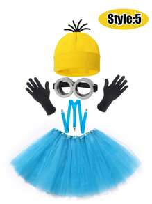 Minions Halloween Minions Kostüm Zubehör Rollenspiel-Set, Raumdekoration Schlafzimmer Dekoration Heimdekoration Wanddekoration Schuldekoration Schulüberraschung Studentenwohnheim Dekoration Schulanfang