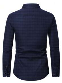 Camisa de manga larga a cuadros clásica para hombres, de moda y cómoda, adecuada para negocios y ocasiones casuales