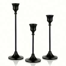 3pcs Set Vintage Brass Gold Metal Cone-Shaped Candle Holders, Elegant Modern Decorative Centerpiece Candlesticks, Suitable For Fireplace, Wedding, Housewarming Gift, Candle Holders, Cone-Shaped Vintage Brass Gold Candle Holders For Fireplace, Party, Restaurant, Home Decor, Wedding Centerpiece, Candlelight Dinner (Candles Not Included)