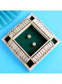 1 Juego de Mesa de Madera, Juego de Mesa Digital Clásico de 4 Paneles con Volteo, Apto para 2-4 Jugadores para Participar al Mismo Tiempo, Simple y Divertido para Fiestas Familiares, Adecuado para Juegos de Mesa de Adultos, Regalos de Halloween y Navidad