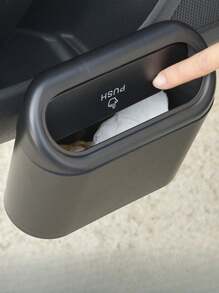 1 pieza Cubo de basura de plástico para carro, papelera colgante, bolsa de almacenamiento en la puerta del carro, accesorios multifuncionales para el carro